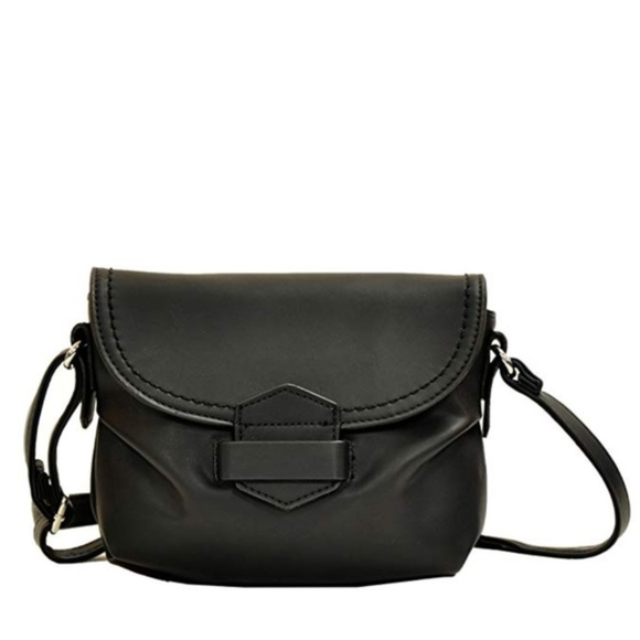 Handbags - Black Tuck & Loop Soft Crossbody Purse Bag
